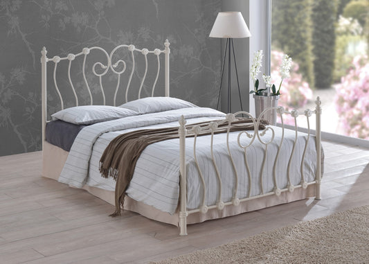 Time Living Inova 4ft6 Double Ivory Metal Bed Frame
