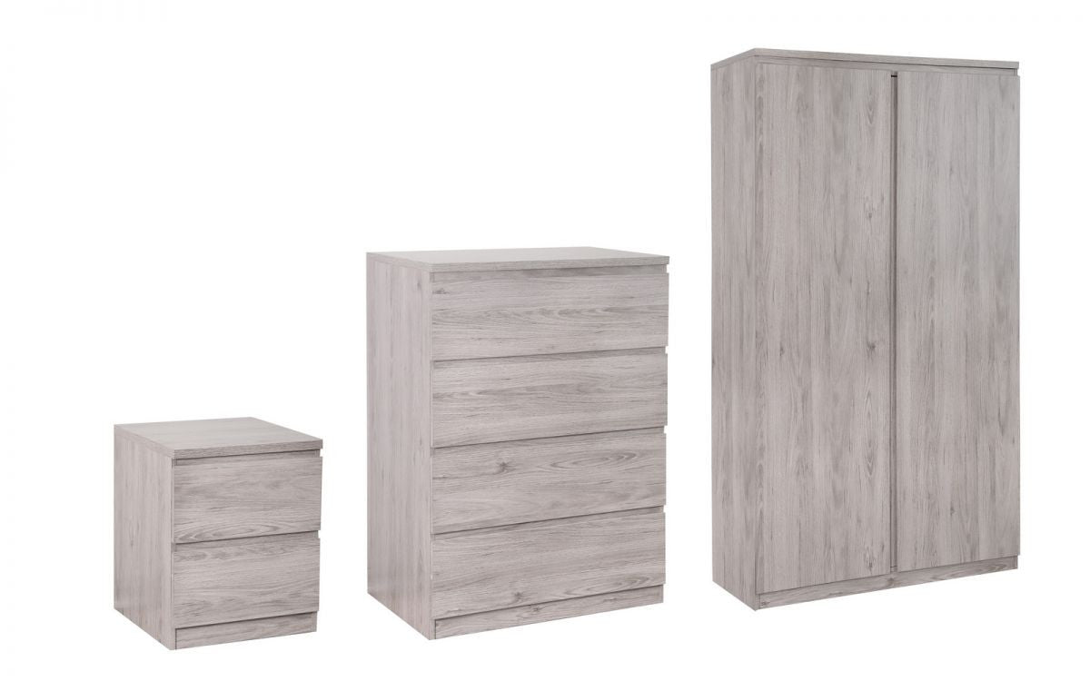Julian Bowen Jupiter Grey Oak 2 Door Wardrobe