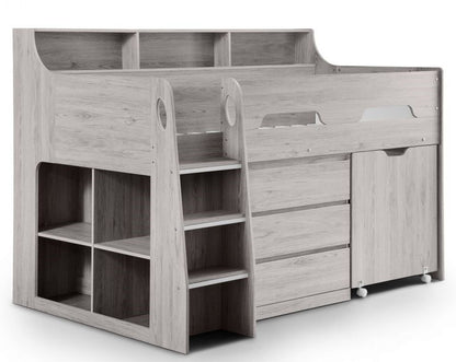 Julian Bowen Jupiter Grey Oak Wooden Midsleeper