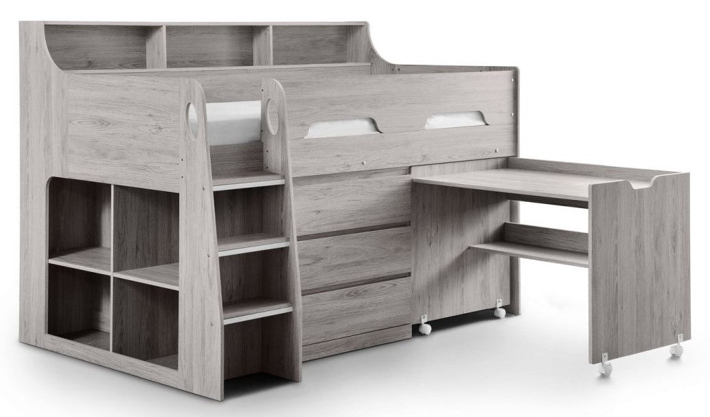 Julian Bowen Jupiter Grey Oak Wooden Midsleeper