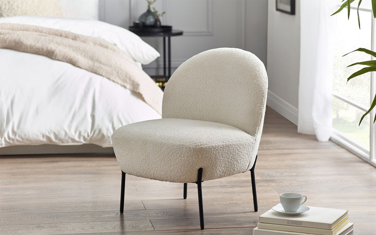 Julian Bowen Lulu Ivory Boucle Accent Chair