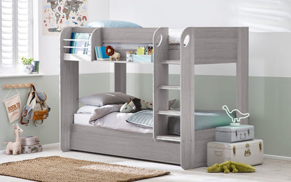 Julian Bowen Mars Grey Oak Bunk Bed with Pull out Trundle