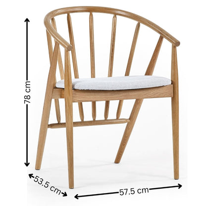 Rory Oak Curved Back Dining Chair