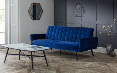 Julian Bowen Afina Blue Velvet Sofabed