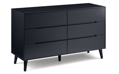 Julian Bowen Alicia Anthracite 6 Drawer Wide Chest