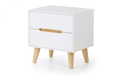 Julian Bowen Alicia White Oak 2 Drawer Bedside