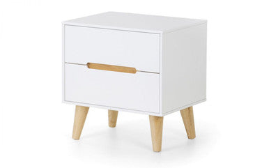 Julian Bowen Alicia White Oak 2 Drawer Bedside