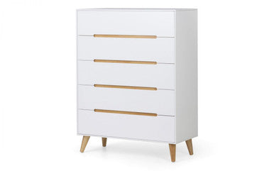 Julian Bowen Alicia White Oak 5 Drawer Chest