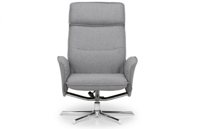 Julian Bowen Aria Light Grey Contemporary Swivel And Recliner Chair