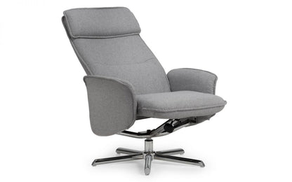 Julian Bowen Aria Light Grey Contemporary Swivel And Recliner Chair
