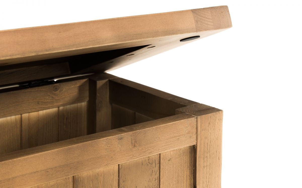 Julian Bowen Aspen Solid Reclaimed Pine Storage Bench Fully Assembled