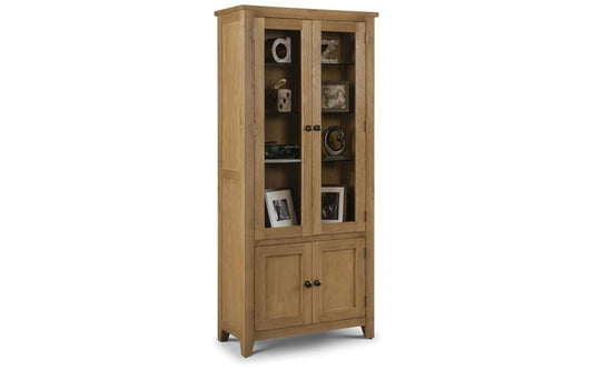 Julian Bowen Astoria Oak Glazed Display Cabinet
