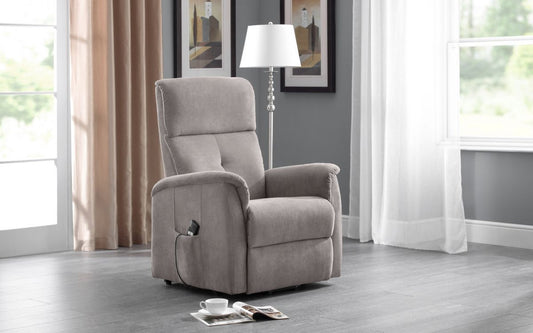 Julian Bowen Ava Taupe Velvet Modern Compact Rise & Recline Chair