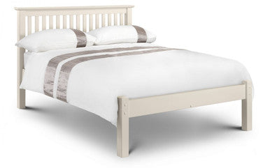Julian Bowen Barcelona 4ft6 Double Low Foot End Stone White Bed