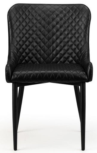 2 x Julian Bowen Black Faux Leather Dining Chairs