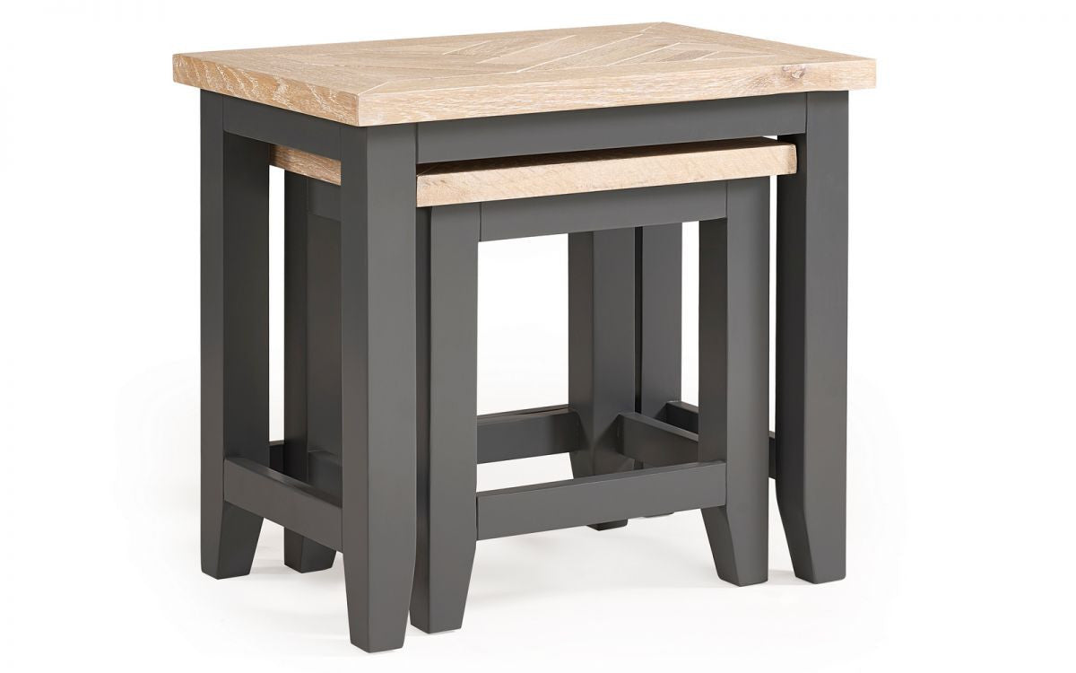 Julian Bowen Bordeaux Dark Grey Wooden Nest Of Tables
