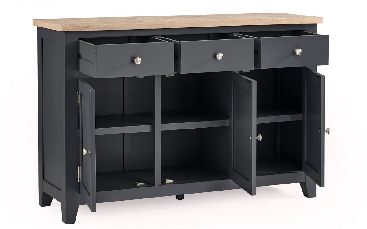 Julian Bowen Bordeaux Dark Grey Wooden Sideboard