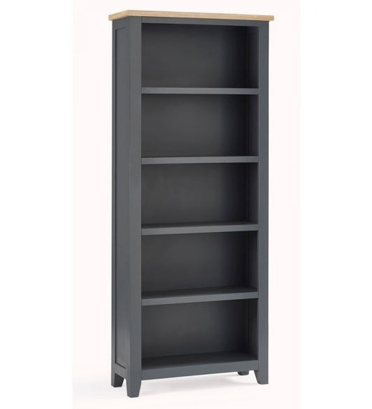 Julian Bowen Bordeaux Dark Grey Wooden Tall Bookcase