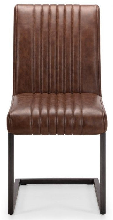 Julian Bowen Brooklyn Antique Brown Faux Leather Dining Chair