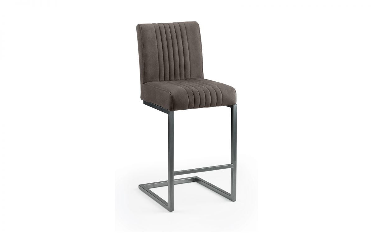 Julian Bowen Brooklyn Charcoal Grey Faux Leather Bar Stool