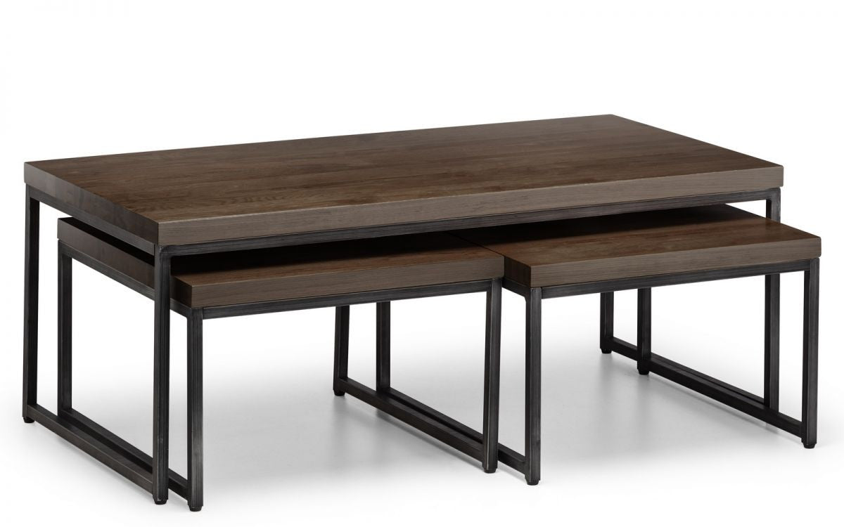 Julian Bowen Brooklyn Dark Oak Nesting Coffee Tables