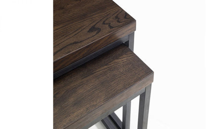 Julian Bowen Brooklyn Dark Oak Nesting Lamp Tables