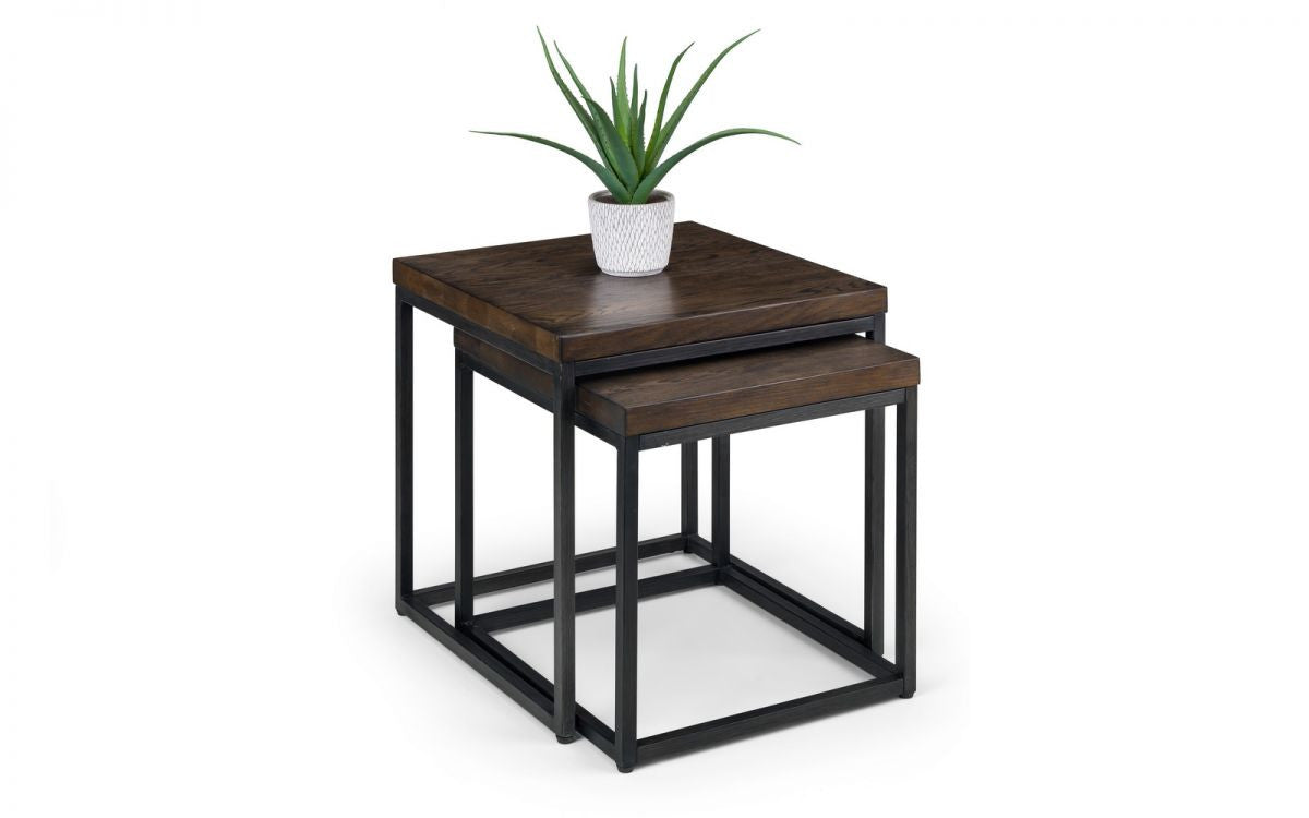 Julian Bowen Brooklyn Dark Oak Nesting Lamp Tables