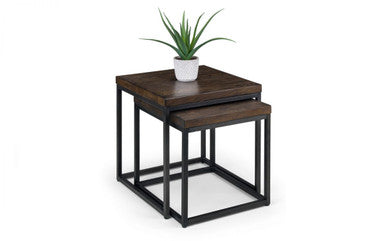 Julian Bowen Brooklyn Dark Oak Nesting Lamp Tables