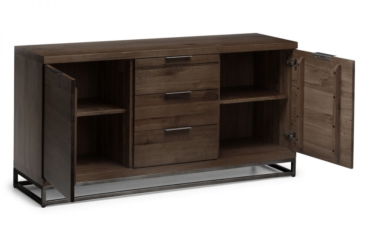 Julian Bowen Brooklyn 2 Door 3 Drawer Dark Oak Sideboard