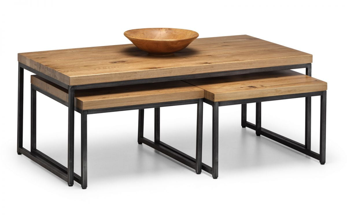 Julian Bowen Brooklyn Solid Oak Nesting Coffee Tables