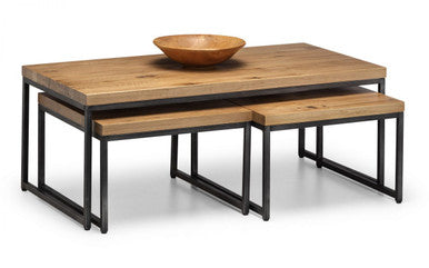 Julian Bowen Brooklyn Solid Oak Nesting Coffee Tables