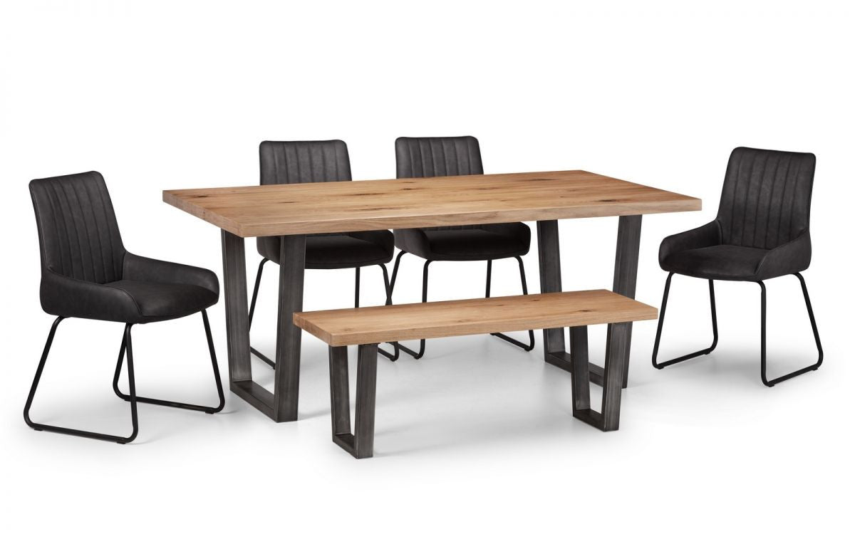 Julian Bowen Brooklyn Solid Oak 180Cm Rectangular Dining Table