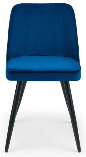 Julian Bowen Burgess Blue Velvet Dining Chair