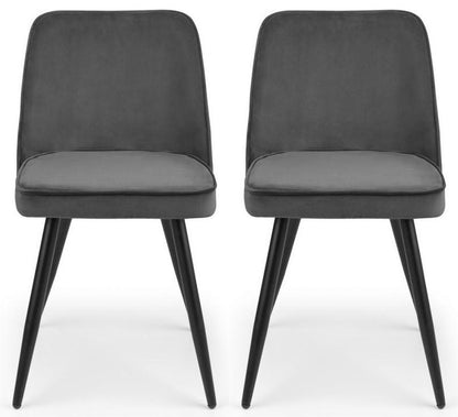 Julian Bowen Burgess Grey Velvet Dining Chair. Free UK Delivery