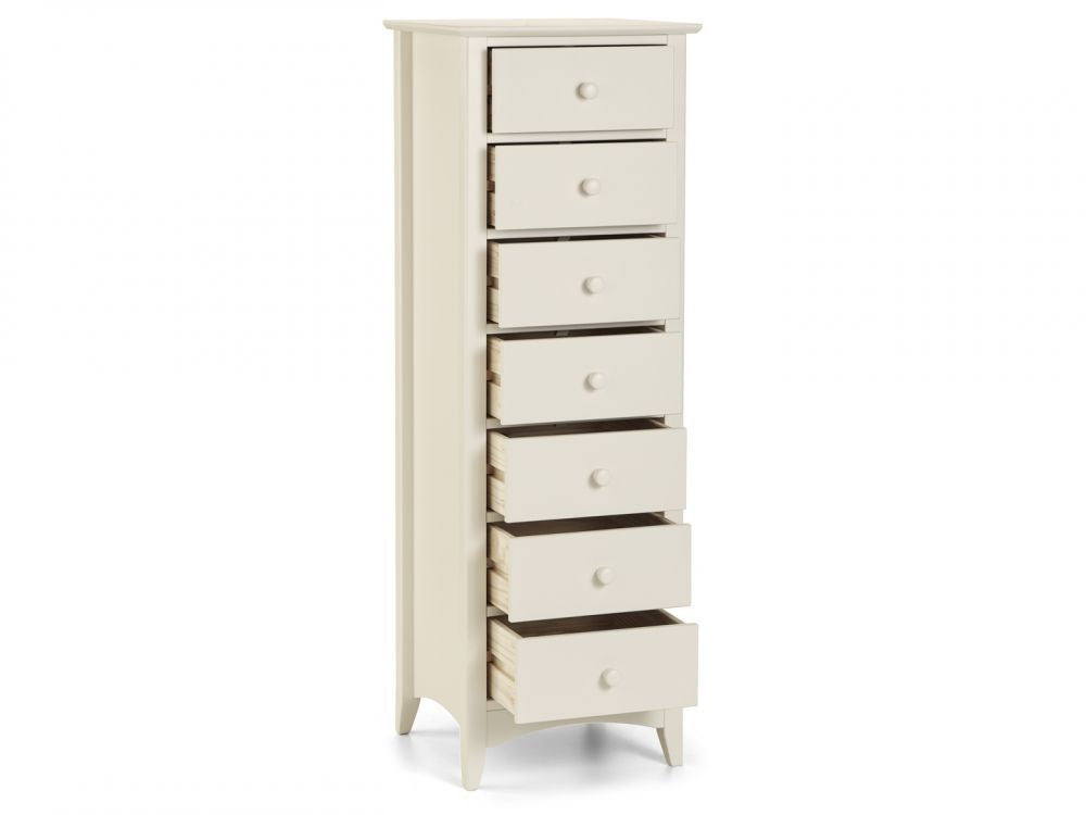 Julian Bowen Cameo White 7 Drawer Tall Chest