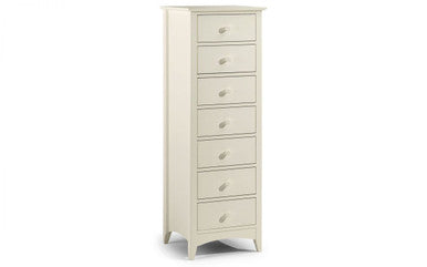 Julian Bowen Cameo White 7 Drawer Tall Chest