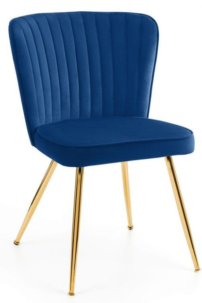 Julian Bowen Cannes Blue Velvet Dining Chair