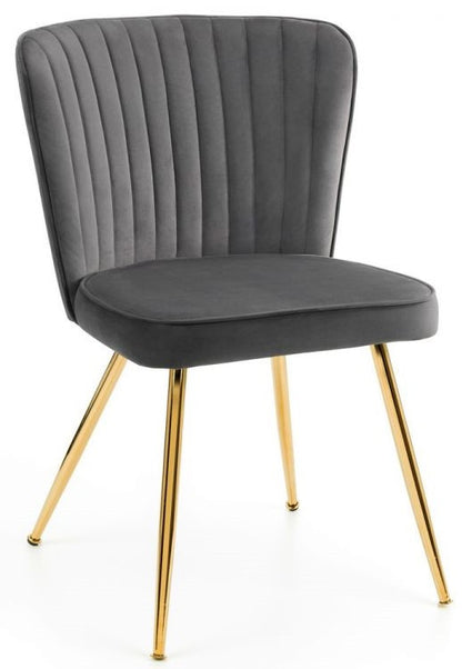 Julian Bowen Cannes Grey Velvet Dining Chair