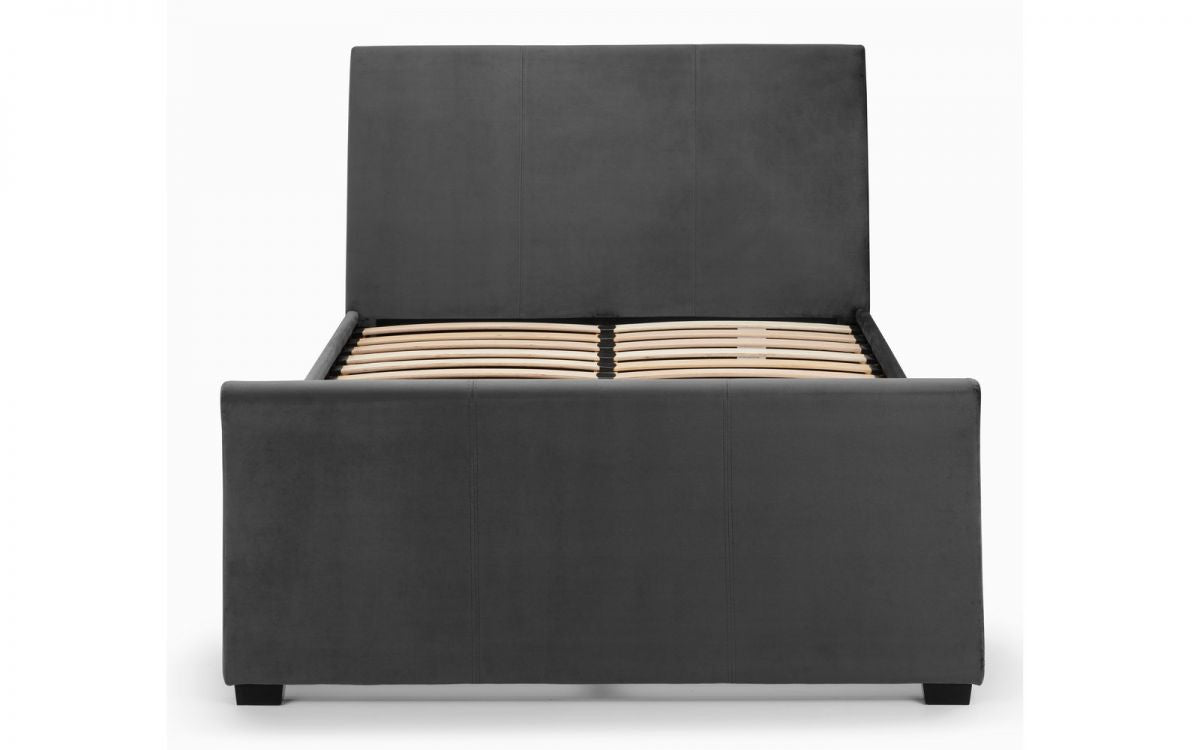Julian Bowen Capri Dark Grey Velvet 6ft Super Kingsize Bed With Drawers