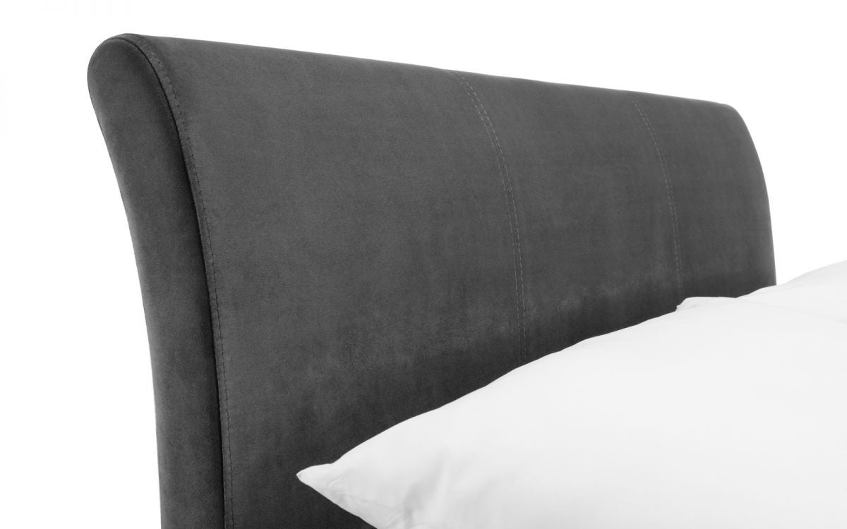 Julian Bowen Capri Dark Grey Velvet 6ft Super Kingsize Bed With Drawers
