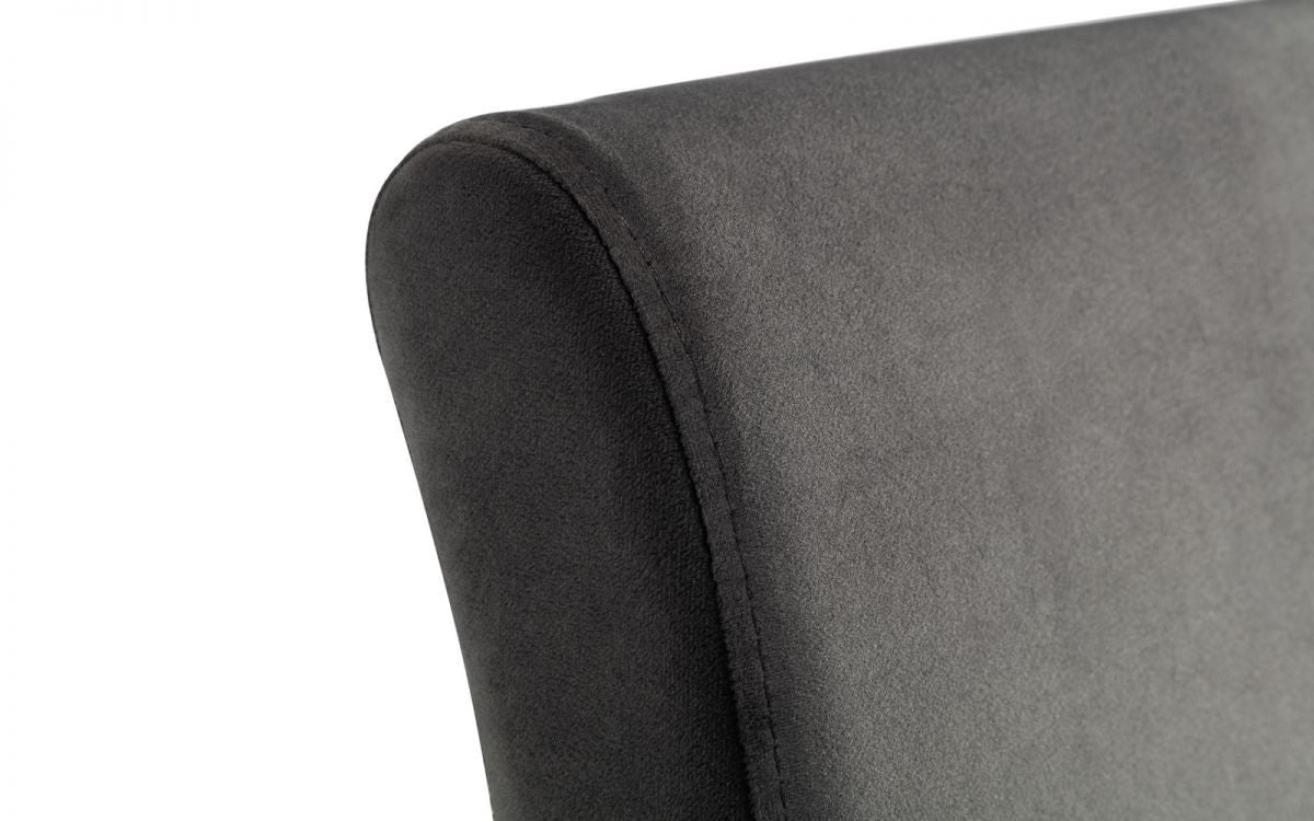 Julian Bowen Capri Dark Grey Velvet 6ft Super Kingsize Bed With Drawers
