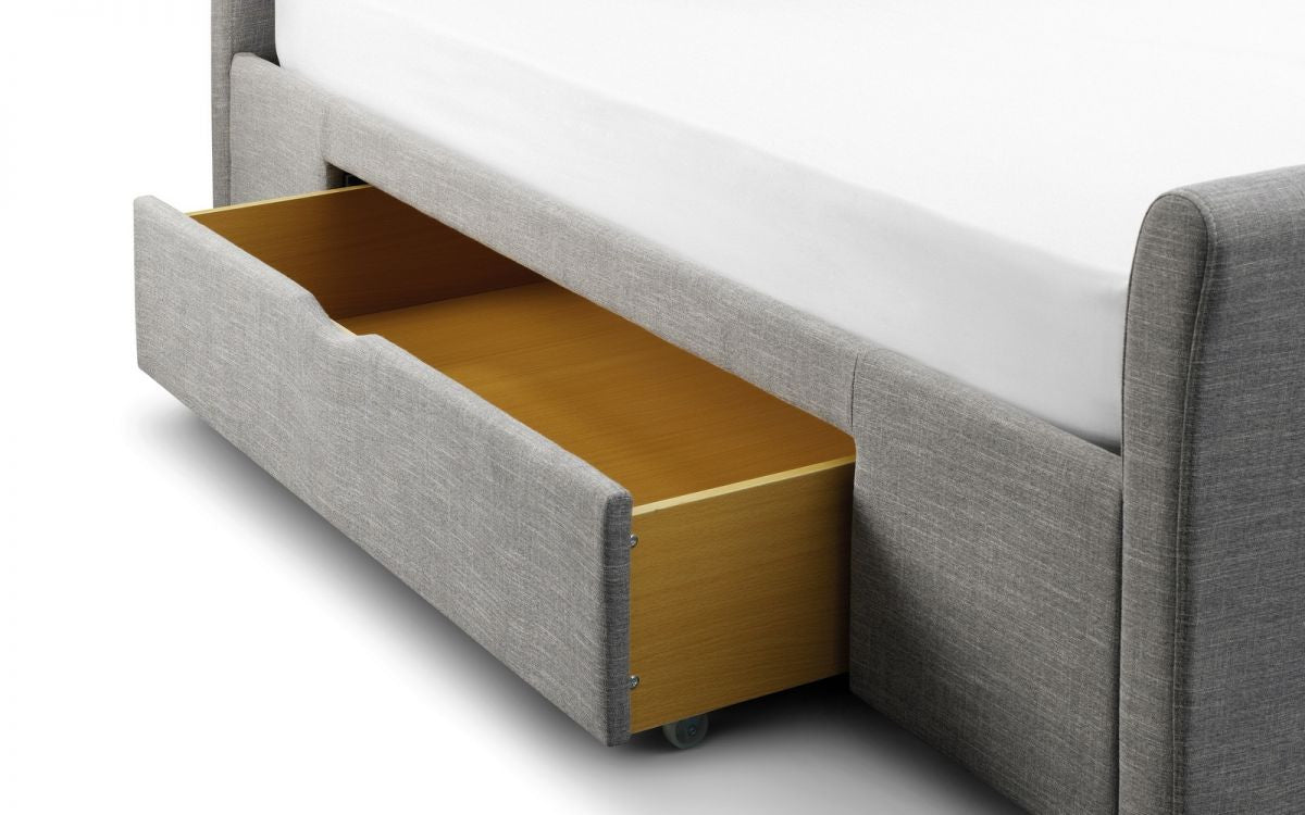 Julian Bowen Capri Light Grey 6ft Super Kingsize Fabric Bed With Drawers