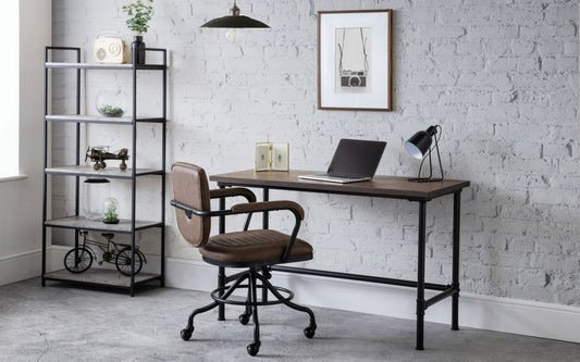 120cm wooden desk with pipe effect legs