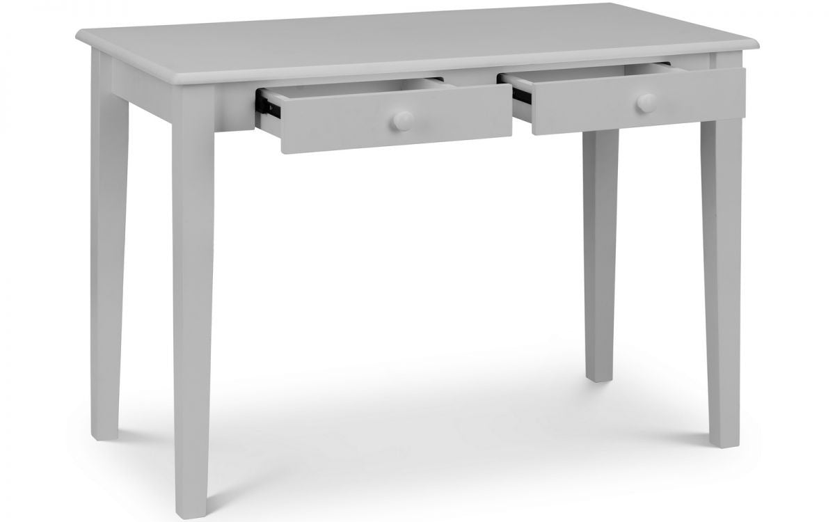 110cm wooden desk in grey finish with storage