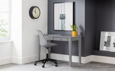 Julian Bowen Julian Bowen 110Cm Grey Finish Wooden Home Office Desk With 2 Drawers