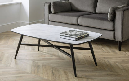 Julian Bowen Caruso White Marble Effect Coffee Table