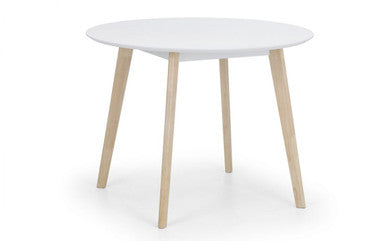 Julian Bowen Casa White Wooden Round Dining Table
