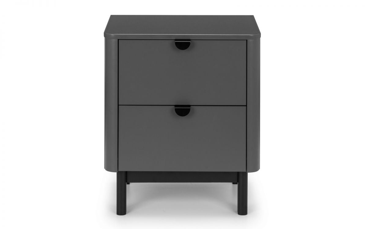 Julian Bowen Chloe Grey 2 Drawer Bedside