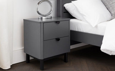Julian Bowen Chloe Grey 2 Drawer Bedside