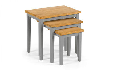 Julian Bowen Cleo Grey & Oak 2 Nest Of Tables